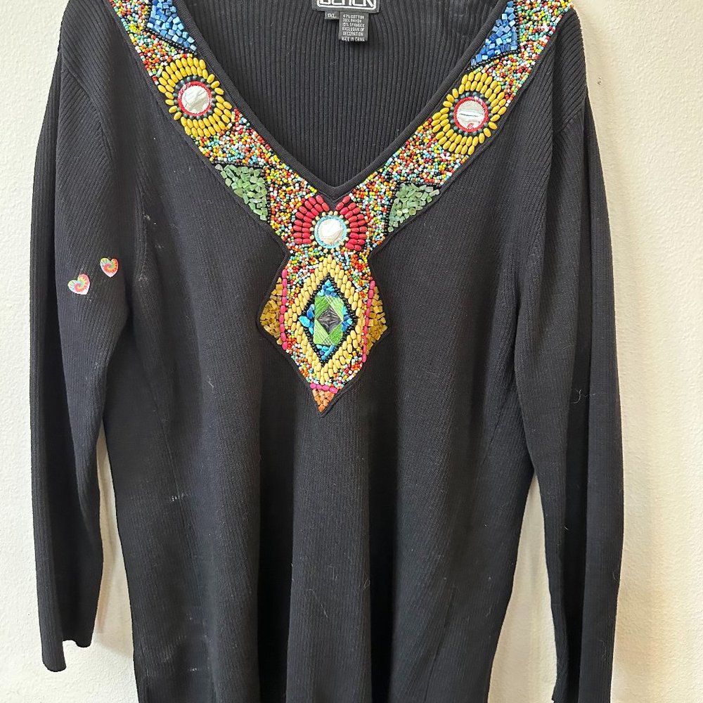 BEREK SWEATER W/BEADING